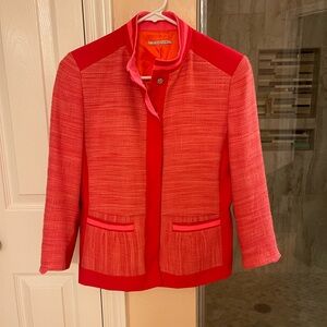 T Tahari Red and Pink Women's Blazer